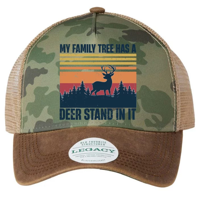 My Family Tree Has A Deer Stand In It Vintage Deer Hunting Premium Legacy Tie Dye Trucker Hat