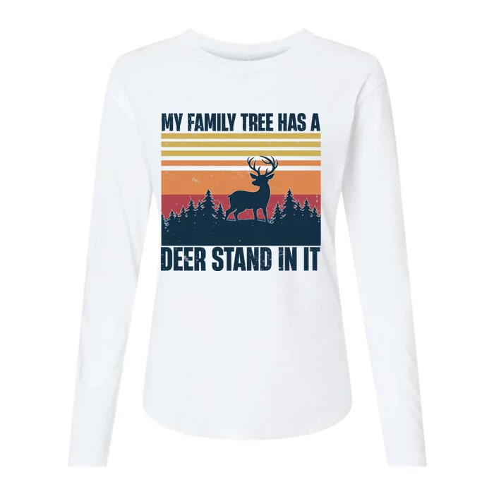 My Family Tree Has A Deer Stand In It Vintage Deer Hunting Premium Womens Cotton Relaxed Long Sleeve T-Shirt