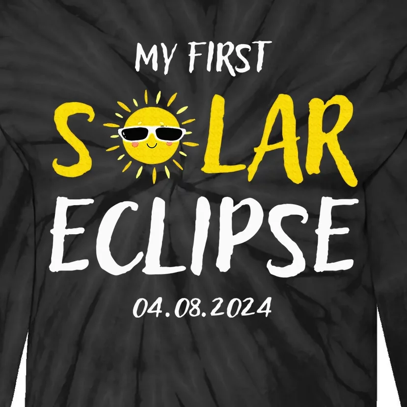 My First Total Solar Eclipse April 8th Tie-Dye Long Sleeve Shirt