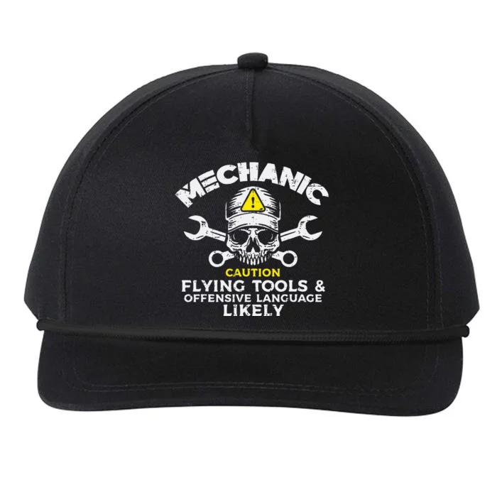 Mechanic Flying Tools Wrench Funny Car Auto Garage Dad Snapback Five-Panel Rope Hat