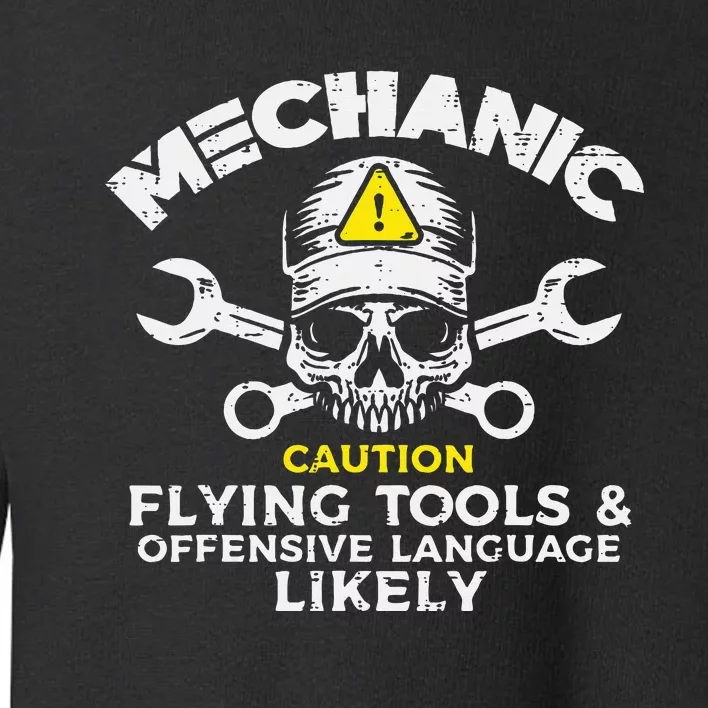 Mechanic Flying Tools Wrench Funny Car Auto Garage Dad Toddler Sweatshirt