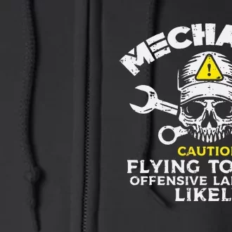 Mechanic Flying Tools Wrench Funny Car Auto Garage Dad Full Zip Hoodie