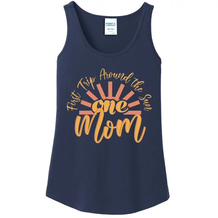 My First Trip Around The Sun Fall 1st Birthday Mom Ladies Essential Tank