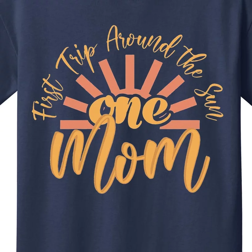 My First Trip Around The Sun Fall 1st Birthday Mom Kids T-Shirt