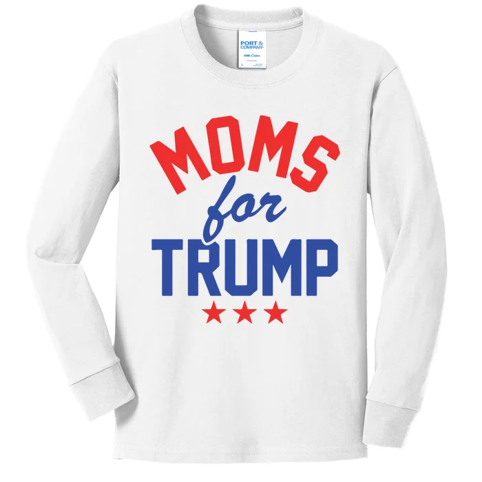 Moms For Trump 2024 Kids Long Sleeve Shirt