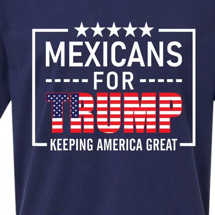 Mexicans For Trump Hispanic Conservative Gift Trump 2024 Sueded Cloud Jersey T-Shirt