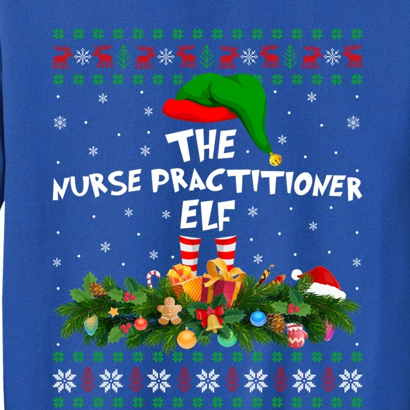 Matching Family Ugly The Nurse Practitioner Elf Christmas Cool Gift Tall Sweatshirt