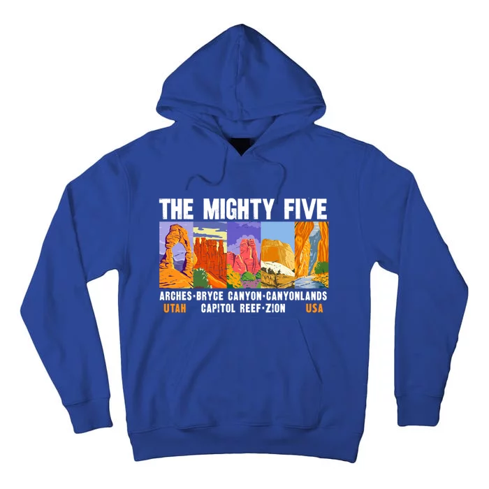 Mighty Five Utah National Parks Distressed Vintage Great Gift Tall Hoodie