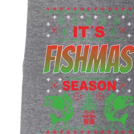 Merry Fishmas Ugly Sweater Bass Fishing Christmas Gift Doggie 3-End Fleece Hoodie