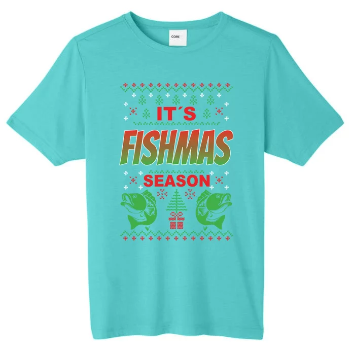 Merry Fishmas Ugly Sweater Bass Fishing Christmas Gift ChromaSoft Performance T-Shirt