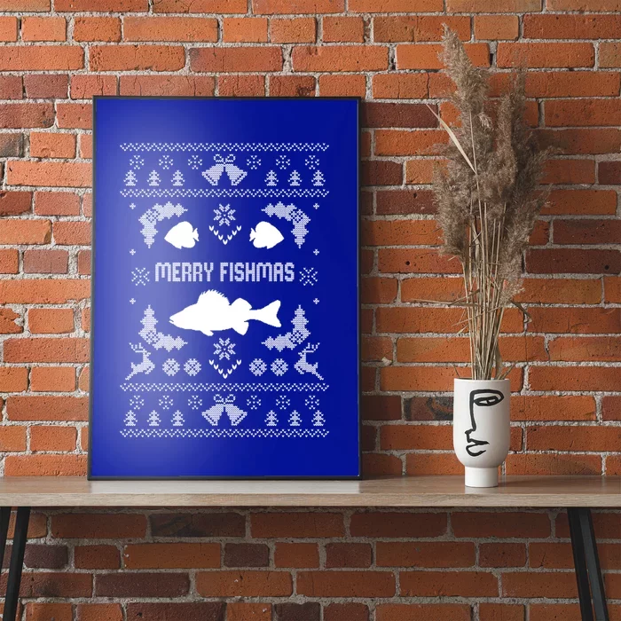 Merry Fishmas Ugly Fishing Christmas Bass Fish Xmas Gift Poster