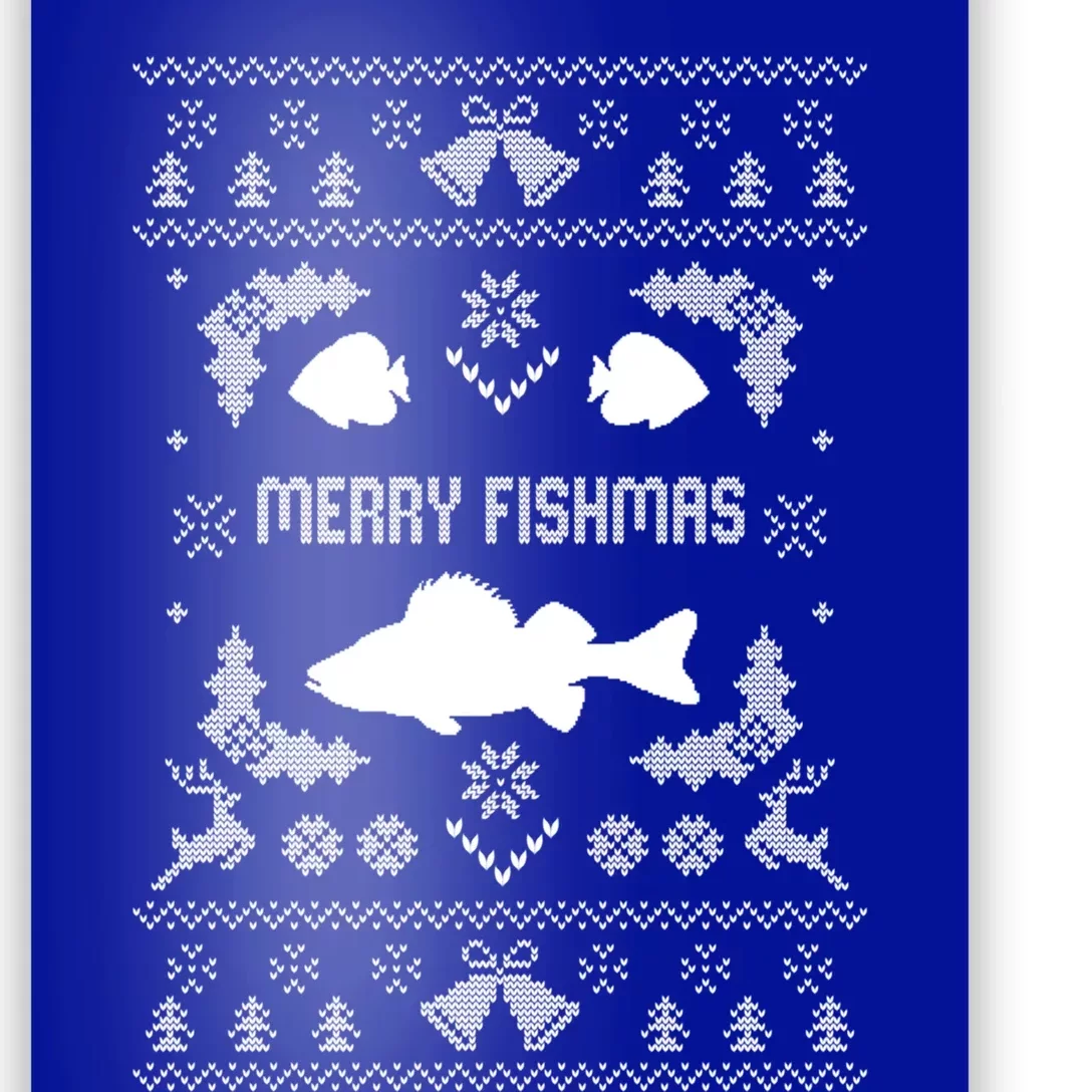 Merry Fishmas Ugly Fishing Christmas Bass Fish Xmas Gift Poster