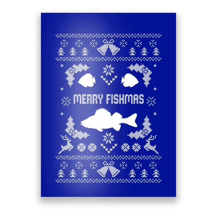 Merry Fishmas Ugly Fishing Christmas Bass Fish Xmas Gift Poster