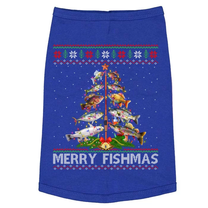 Merry Fishmas Ugly Sweater Fish Fishing Christmas Tree Gift Doggie Tank