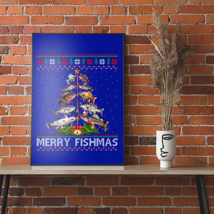 Merry Fishmas Ugly Sweater Fish Fishing Christmas Tree Gift Poster