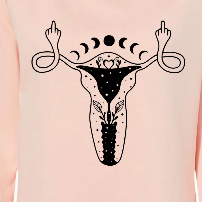 Middle Finger Uterus Women Rights Womens California Wash Sweatshirt