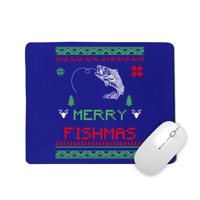 Merry Fishmas Ugly Fishing Christmas Gift Mousepad