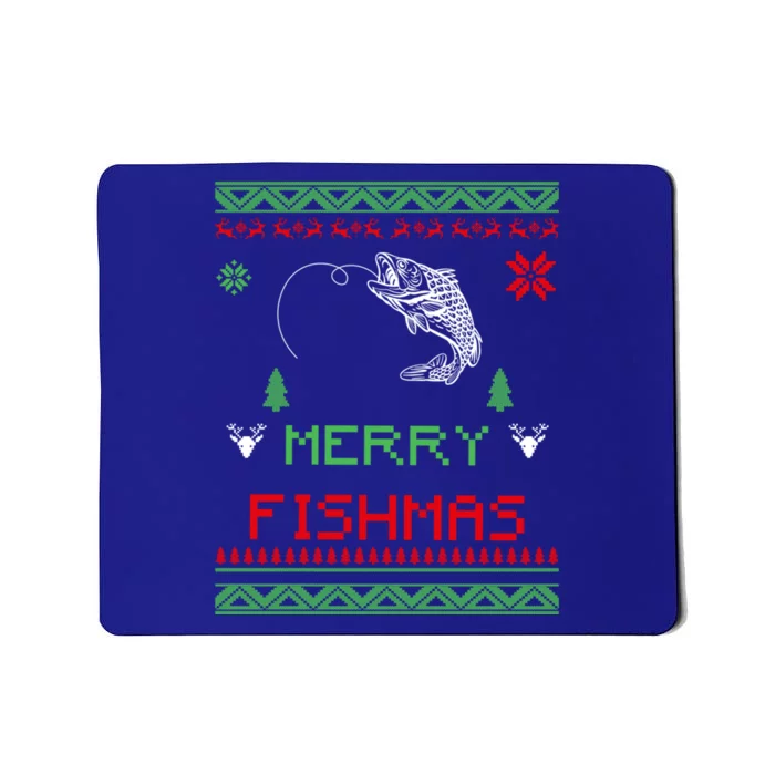 Merry Fishmas Ugly Fishing Christmas Gift Mousepad