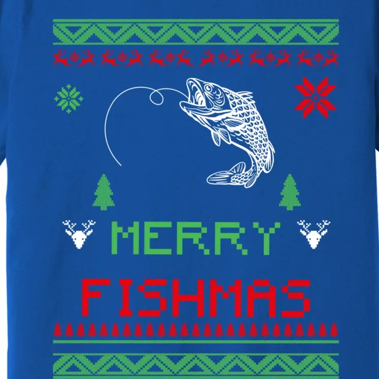 Merry Fishmas Ugly Fishing Christmas Gift Premium T-Shirt