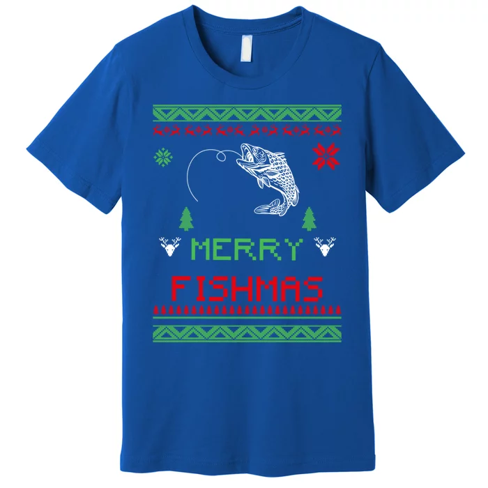 Merry Fishmas Ugly Fishing Christmas Gift Premium T-Shirt