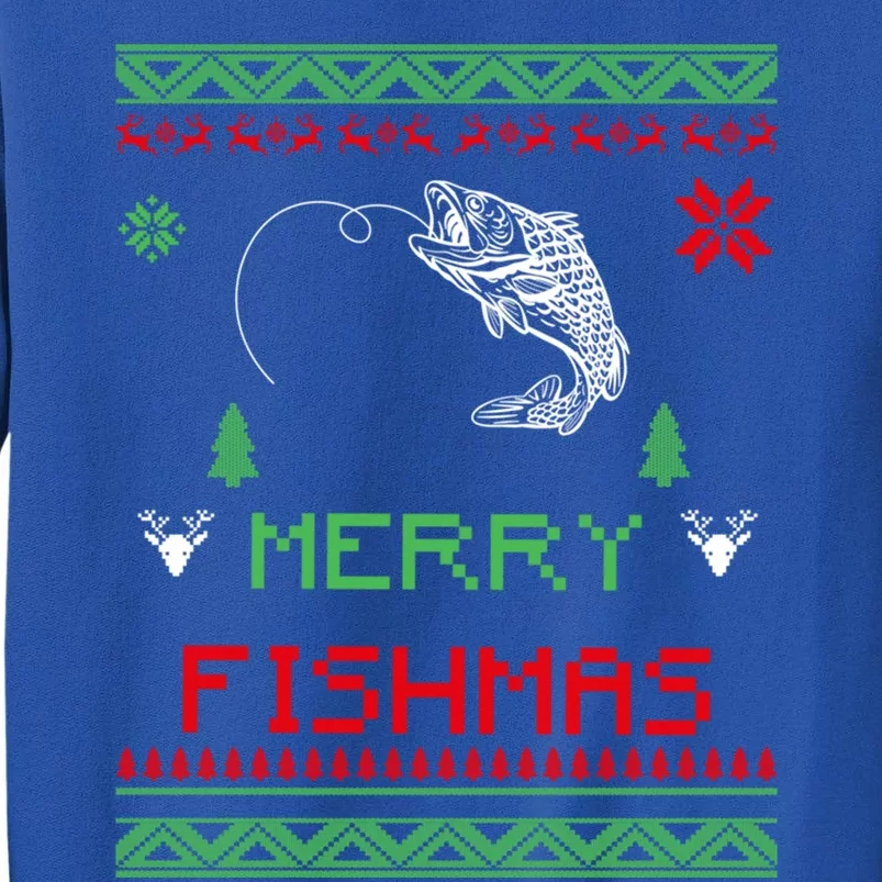 Merry Fishmas Ugly Fishing Christmas Gift Tall Sweatshirt