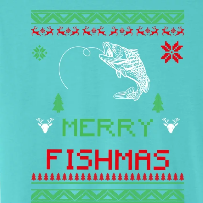 Merry Fishmas Ugly Fishing Christmas Gift ChromaSoft Performance T-Shirt