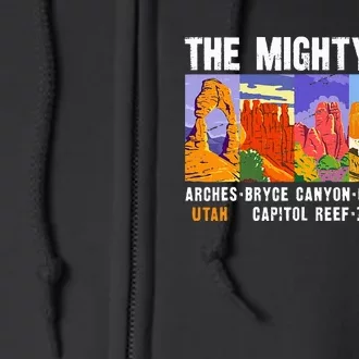 Mighty Five Utah National Parks Distressed Full Zip Hoodie