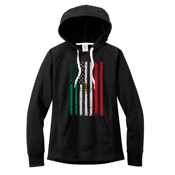 Mexico Flag USA American Mexican Independence Day Women's Fleece Hoodie