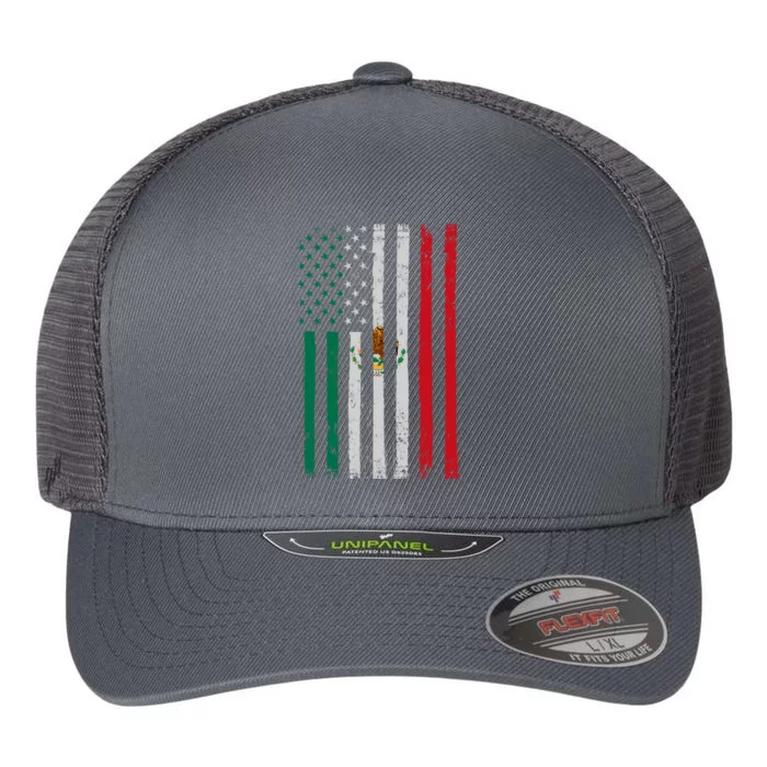 Mexico Flag USA American Mexican Independence Day Flexfit Unipanel Trucker Cap