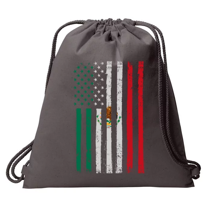 Mexico Flag USA American Mexican Independence Day Drawstring Bag