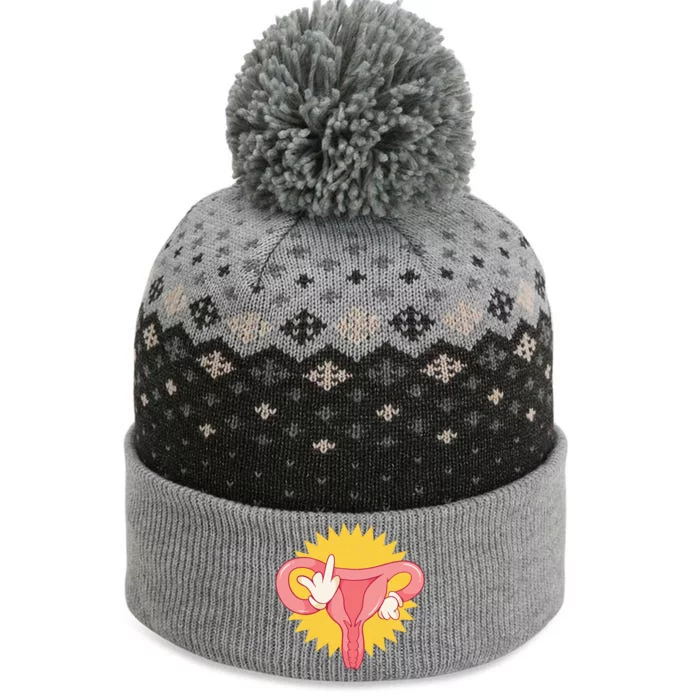 Middle Finger Uterus The Baniff Cuffed Pom Beanie