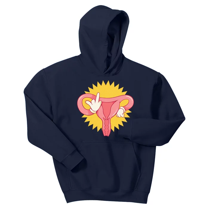 Middle Finger Uterus Kids Hoodie