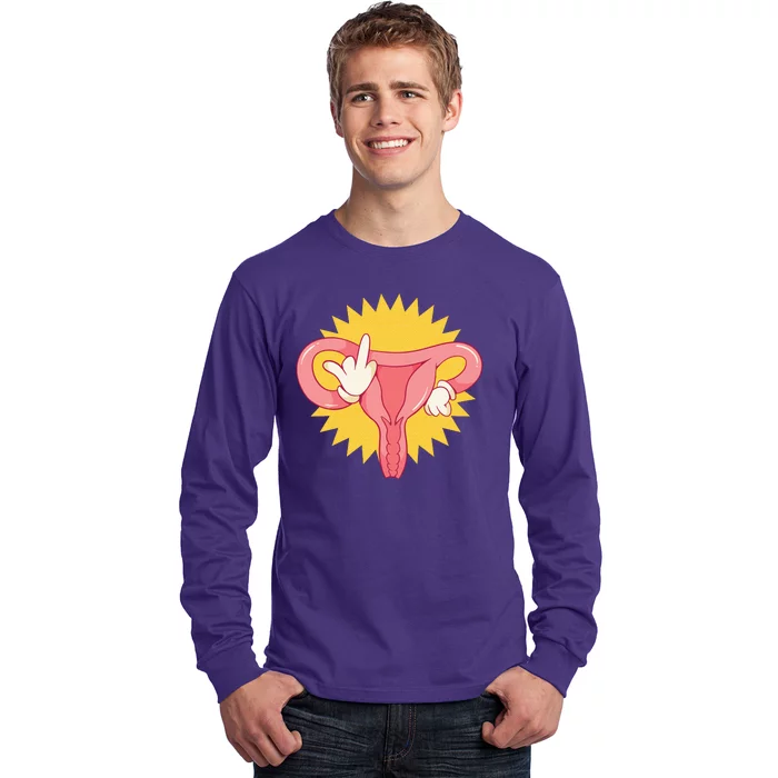 Middle Finger Uterus Long Sleeve Shirt