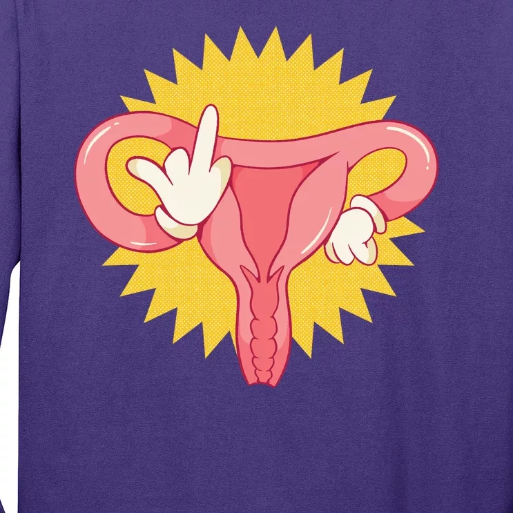 Middle Finger Uterus Long Sleeve Shirt