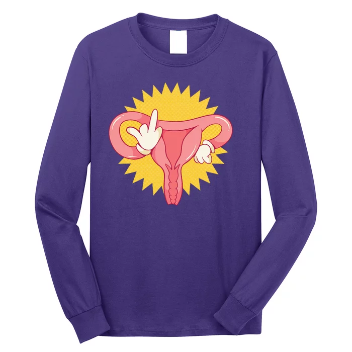 Middle Finger Uterus Long Sleeve Shirt