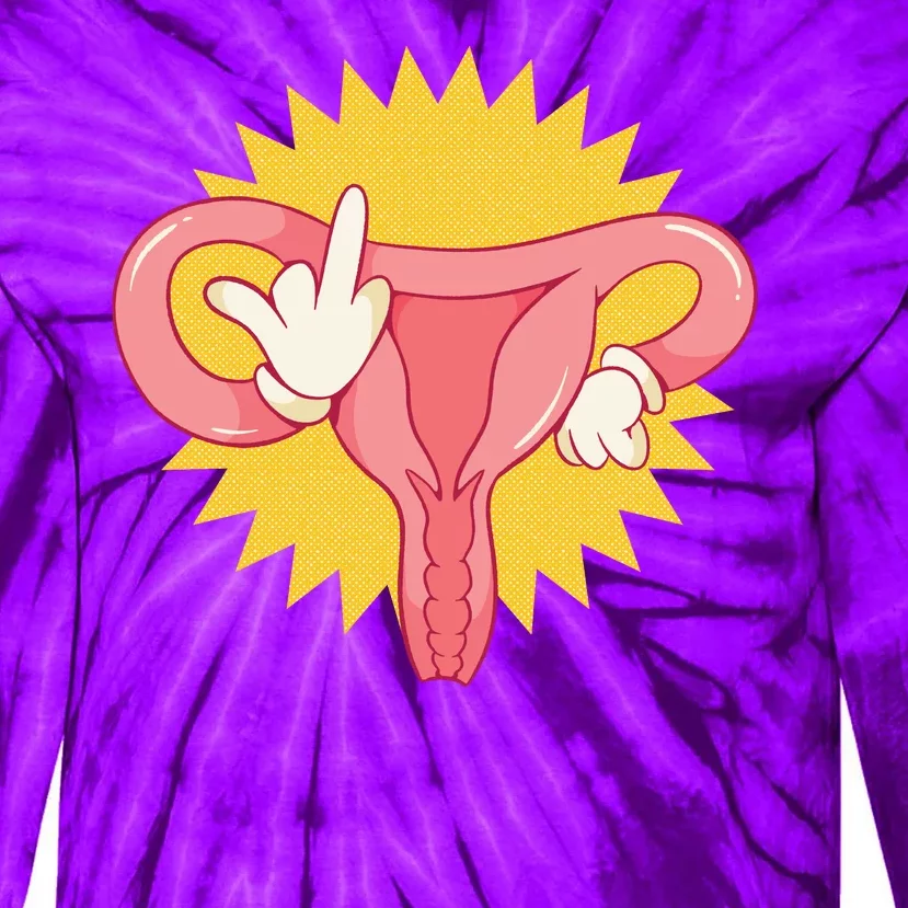 Middle Finger Uterus Tie-Dye Long Sleeve Shirt