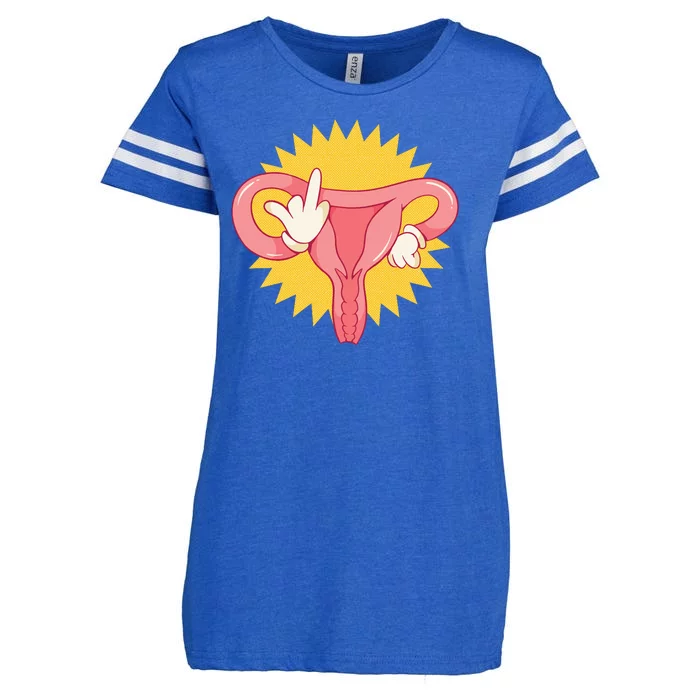 Middle Finger Uterus Enza Ladies Jersey Football T-Shirt