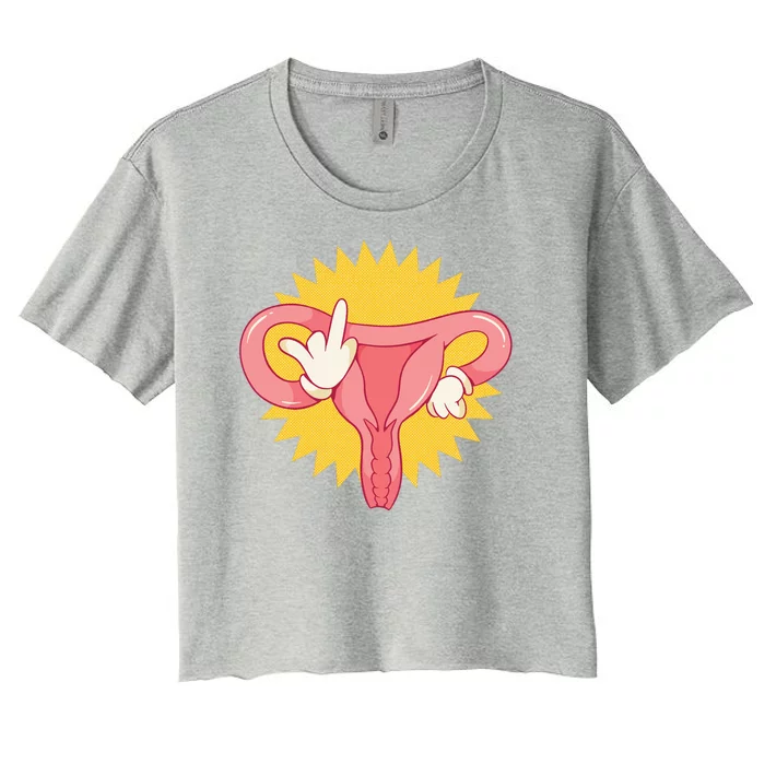 Middle Finger Uterus Women's Crop Top Tee