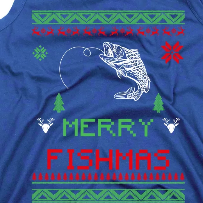 Merry Fishmas Ugly Fishing Christmas Gift Tank Top