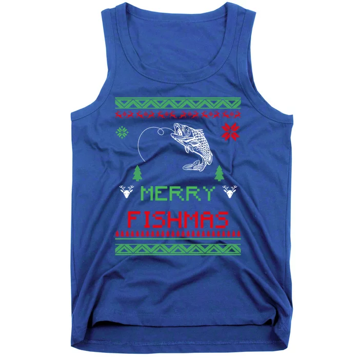 Merry Fishmas Ugly Fishing Christmas Gift Tank Top