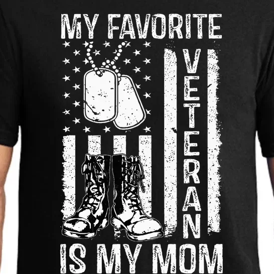 My Favorite Veteran Is My Mom Us Flag Veteran Proud Mother Pajama Set