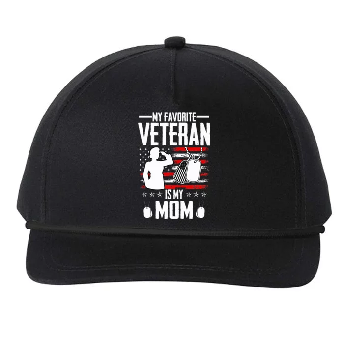 My Favorite Veteran Is My Mom Usa Flag Vintage Snapback Five-Panel Rope Hat