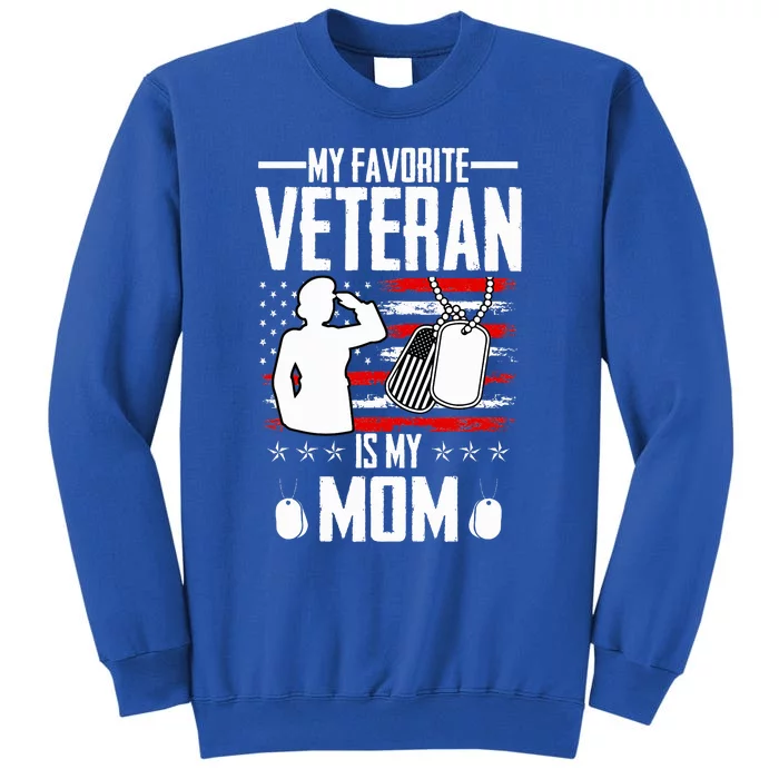 My Favorite Veteran Is My Mom Usa Flag Vintage Sweatshirt