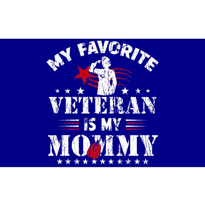 My Favorite Veteran Is My Mommy Usa Flag Vintage Bumper Sticker