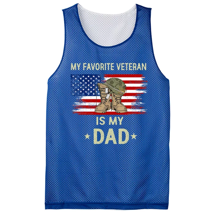 My Favorite Veteran Is My Dad Father Veterans Day Mesh Reversible Basketball Jersey Tank