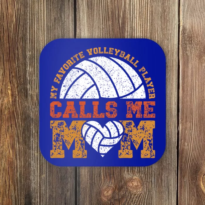 My Favorite Volleyball Player Calls Me Mom Retro Vintage Gift Coaster