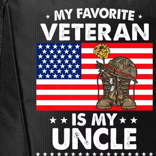 My Favorite Veteran Is My Uncle Proud Uncle Veterans Day Funny Gift City Backpack