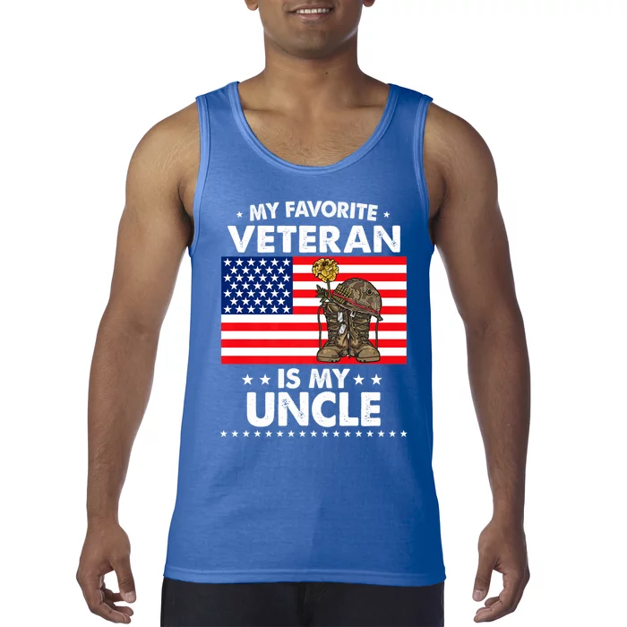 My Favorite Veteran Is My Uncle Proud Uncle Veterans Day Funny Gift Tank Top