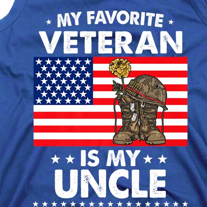 My Favorite Veteran Is My Uncle Proud Uncle Veterans Day Funny Gift Tank Top