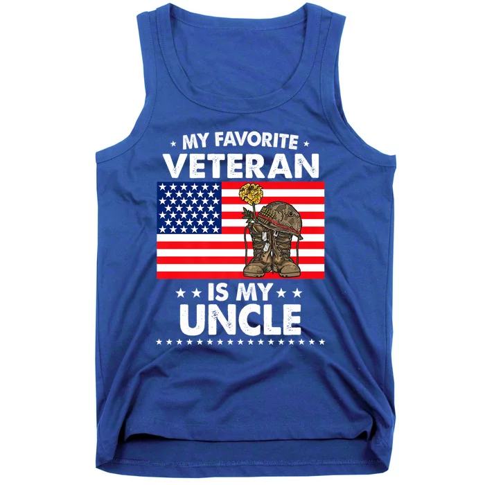 My Favorite Veteran Is My Uncle Proud Uncle Veterans Day Funny Gift Tank Top